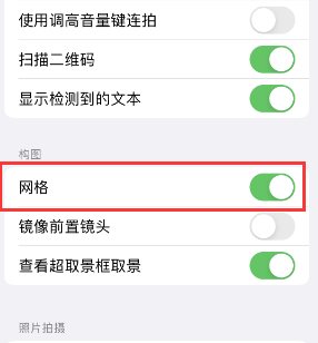 枣阳苹果手机维修网点分享iPhone如何开启九宫格构图功能 