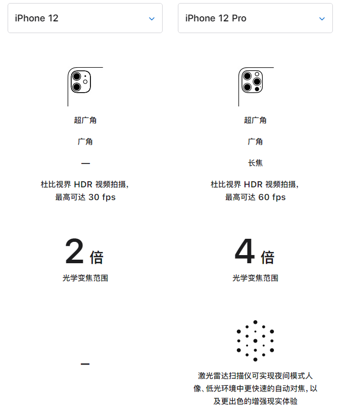 枣阳苹果手机维修分享苹果 iPhone 12 与 iPhone 12 Pro 选哪款 